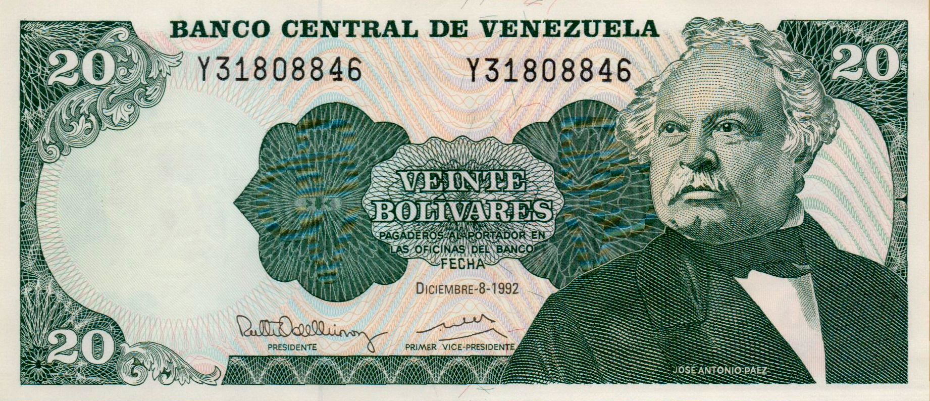 Venezuela 20 1992 UNC P-63/d